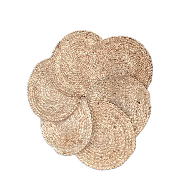 Set of 6 Jute Round Mats