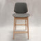 Lisbon Counter Barstool Natural Frame Charcoal ( Grey ) PU seat and back