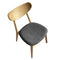 Fin Dining Chair - Natural frame, Grey (Espresso) Fabric seat