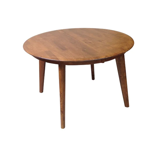 Belmont Butterfly Extension Round Dining Table Light Walnut