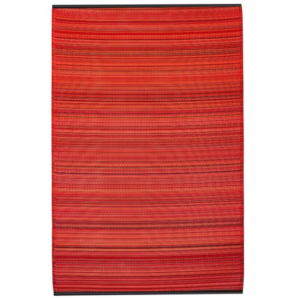Cancun Sunset Bright Red Recycled Plastic Rug