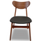 Fin Dining Chair - Light walnut stained frame with Black PU seat