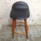 Calay Counter Barstool - Walnut frame with Black PU seat