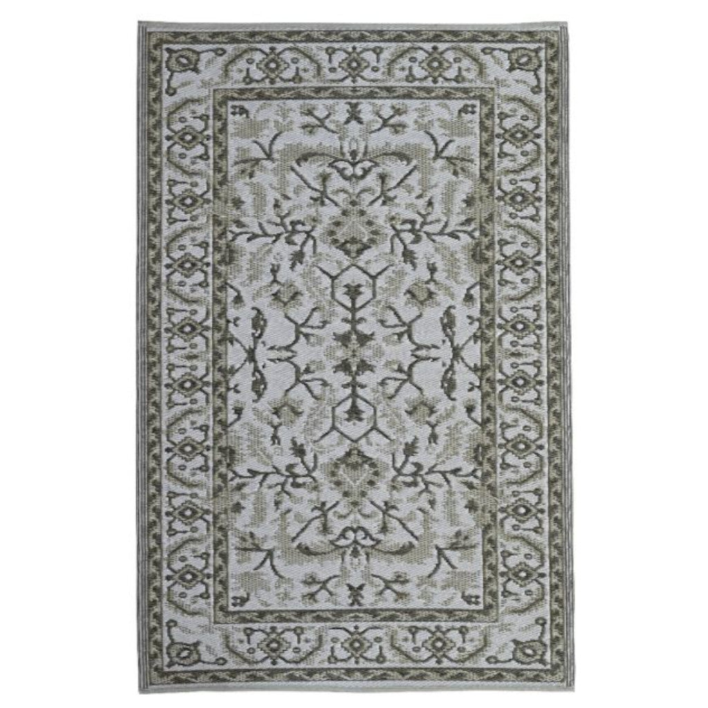 Nain Recycled plastic rug in beige.
