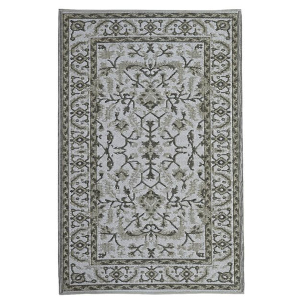 Nain Recycled plastic rug in beige. 