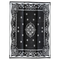 Oriental Black and White Traditional Waterproof Outdoor Rug