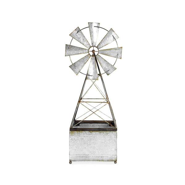 Galvanised Windmill Planter