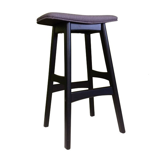 Gudena Counter Barstool - Black (Grey Fabric)