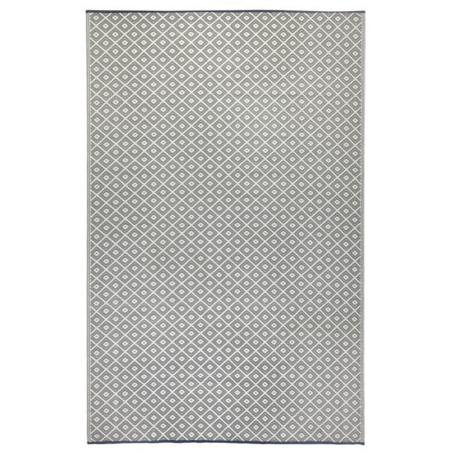 Kimberley Grey And White Diamond Recycled Plastic Outdoor Rug