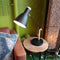 Scandi Stork Black metal and natural wood Table Lamp