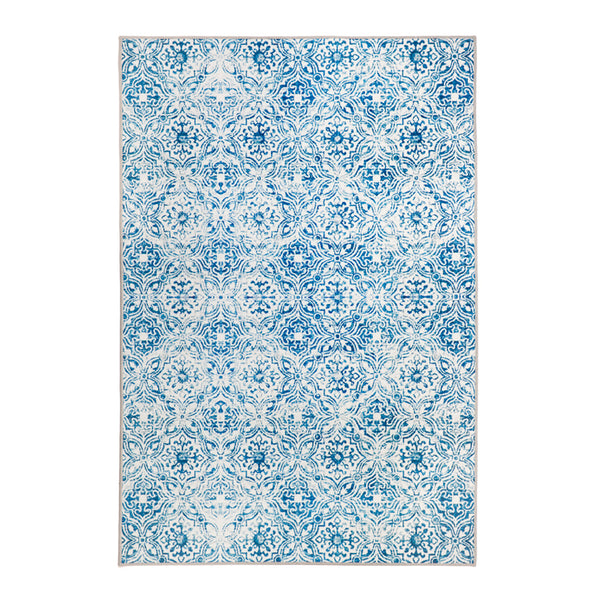 Mozaic Tiles Blue Designer Area Rug