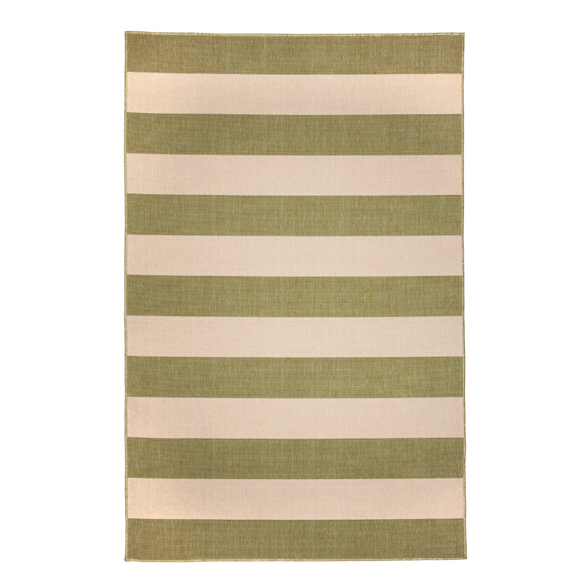 Nyoma Lime Striped Outdoor Rug