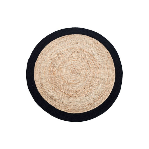 Phoenix Round Black Jute Rug