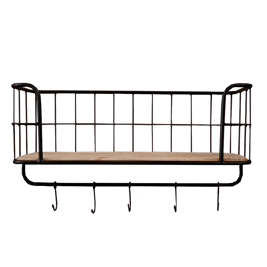 Railway Iron Shelf with hooks