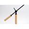Scandi Stork Black metal and natural wood Table Lamp