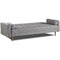Sofia Sofa Bed Click Clack in Grey with Piping