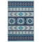 Cusco Tribal Blue Toned Recycled Plastic Reversible Outdoor Rug