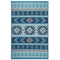 Cusco Tribal Blue Toned Recycled Plastic Reversible Outdoor Rug
