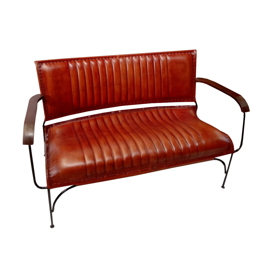 Barber Leather & Iron Sofa