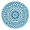 Pushpa Blue and White Floral Recycled Plastic Outdoor Rug 180cm Diameter