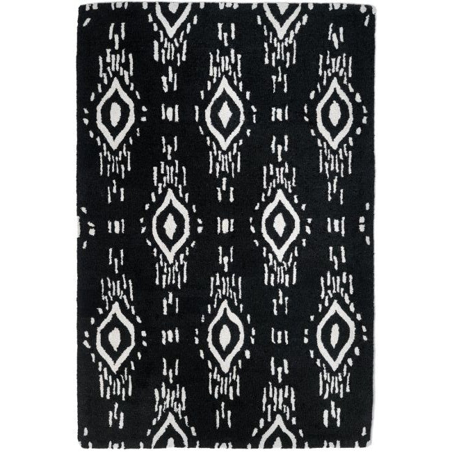 Surah Black and White Tribal P.E.T Indoor Outdoor Rug