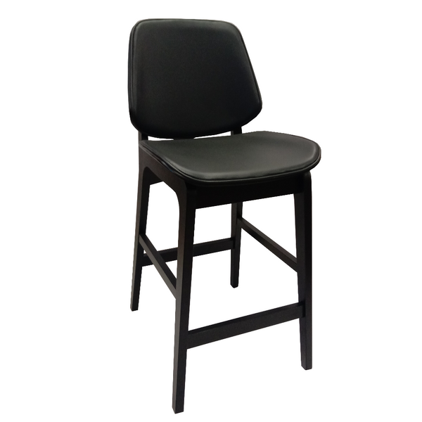 Lisbon Counter Barstool Black Frame, Black PU Seat