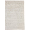 Beige area rug with geometric pattern with Grey hues.