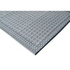 Corner picture of a Gray and white, patterned rug on a white background
