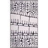 Rug with black and white abstract pattern on a white background