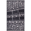 Black and white patterned rug on a white background