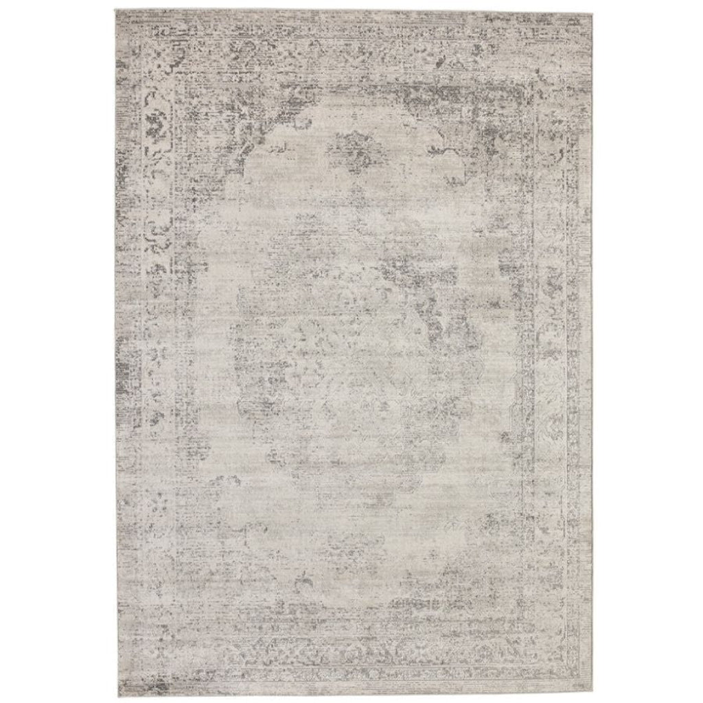 Distressed style, Gray and white patterned rug
