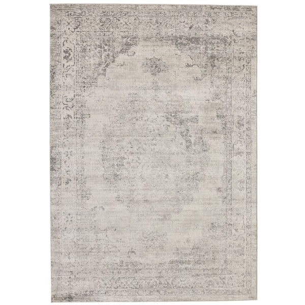 Distressed style, Gray and white patterned rug