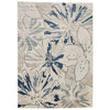 Floral patterned rug with blue and beige colors 