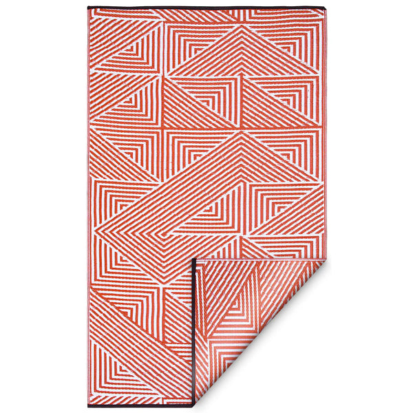 Tokyo Burnt Rug in red/orange and white