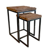 Semoy Iron and mangowood nest fo two tables