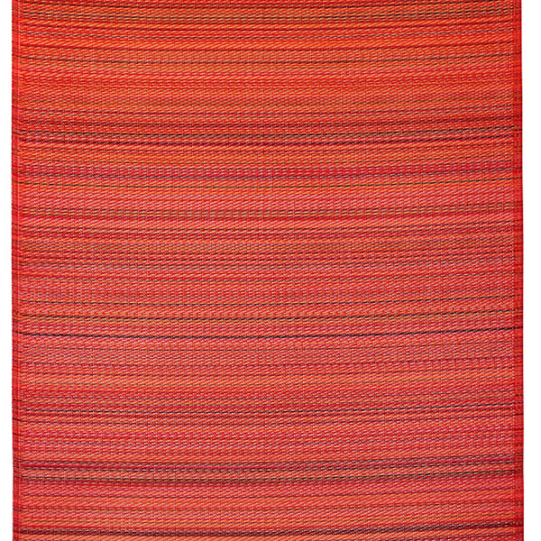 Cancun Sunset Bright Red Recycled Plastic Rug