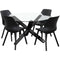 Euro Dining Chair Black seat Natural legs