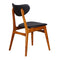 Falk Dining Chair - Light walnut stained Frame with Black Cushion PU back and seat