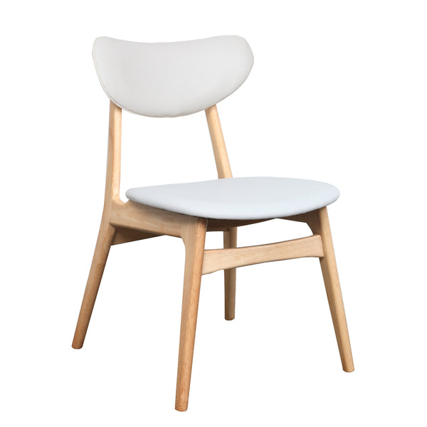 Falk Dining Chair - Natural frame with PU Cushion Back and Seat