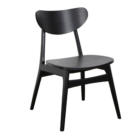 Fin Dining Chair - Black Timber Frame and Seat