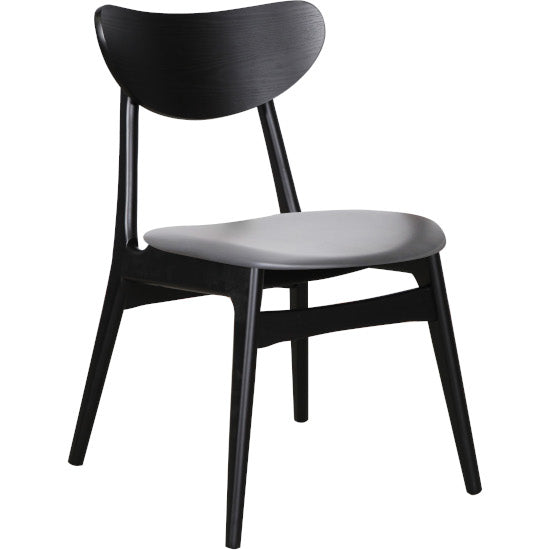 Fin Black chair charcoal seat