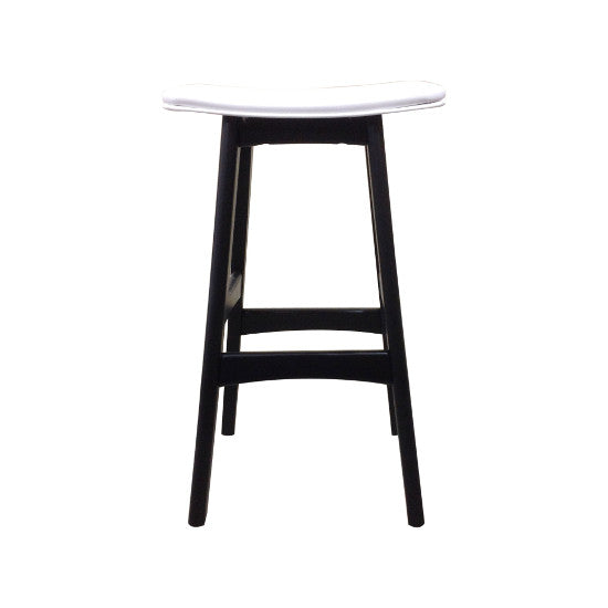 Gudena Counter Barstool - Black frame White PU seat