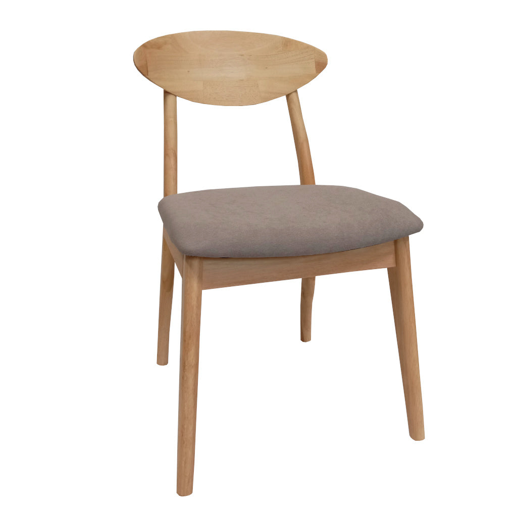 Moon dining chair in Natural frame and grey seat