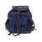 Back Pack Canvas Leather accents 3 Pockets BLUE DENIM