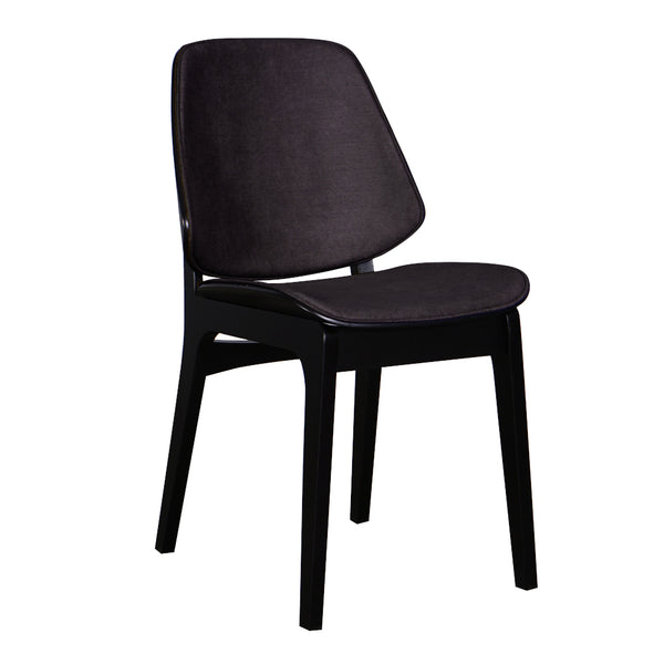 Lisbon Dining Chair Black Frame Ebony (black) Fabric