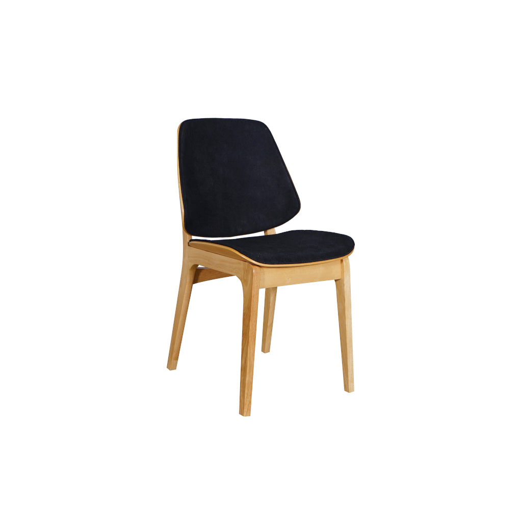 Lisbon Dining Chair Natural Frame Ebony (black) Fabric
