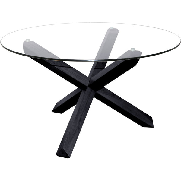 Sala glass dining table 130cm in black