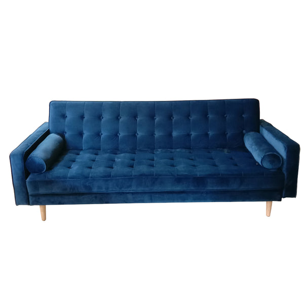 Sofia sofa bed in blue velvet