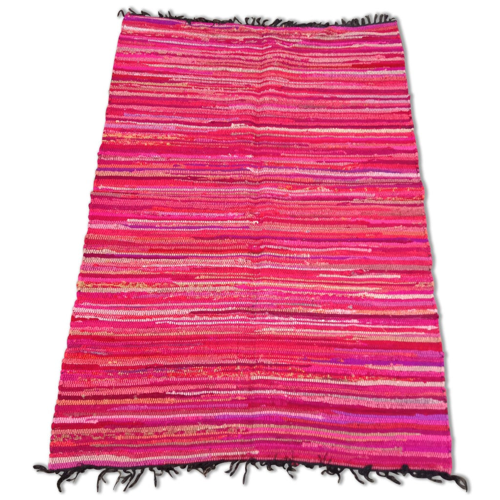 Cotton Chindi Pink Tonal Rug - 120cm x 180cm