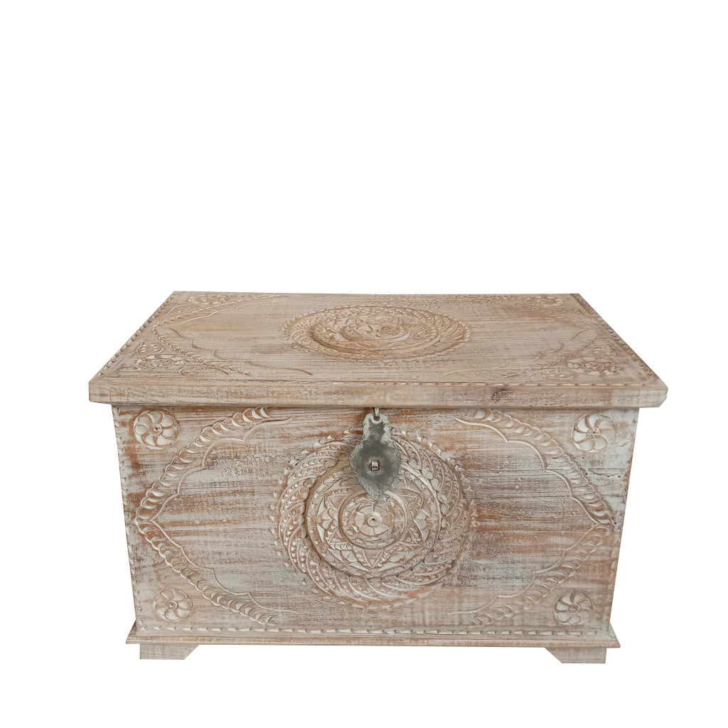 Drava Lime Wash Mango Wood Box
